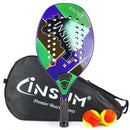 Beach Tennis Racket Kevlar/12K/Carbon with Shiny 3D Surface Non-slip Grip Handle for Beach Sports and Practie with Cover Bag