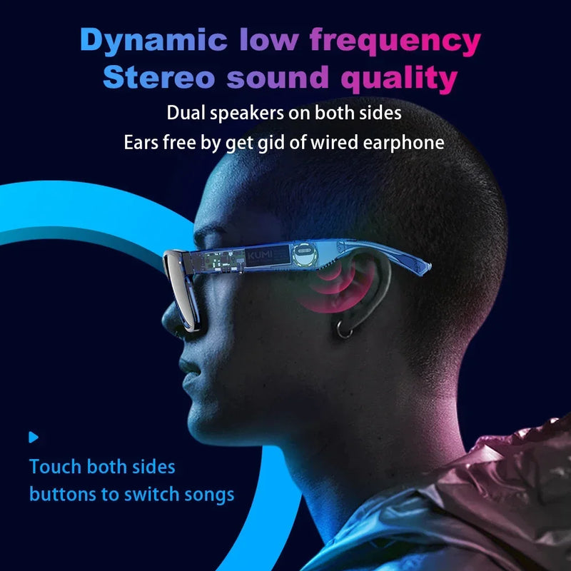 KUMI Meta V1 Smart Glasses Break Audio-visual Imagination Create Bluetooth glasses IPX4 Waterproof Bluetooth Phone Call