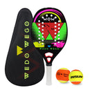 Beach Tennis Racket Kevlar/12K/Carbon with Shiny 3D Surface Non-slip Grip Handle for Beach Sports and Practie with Cover Bag
