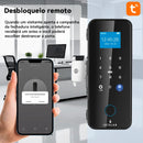 Tuya APP Glasses Fingerprint Lock Bluetooth Smart Glass Door Biometric Electronic Door Lock 13.56Mhz RFID Remote Control Unlock
