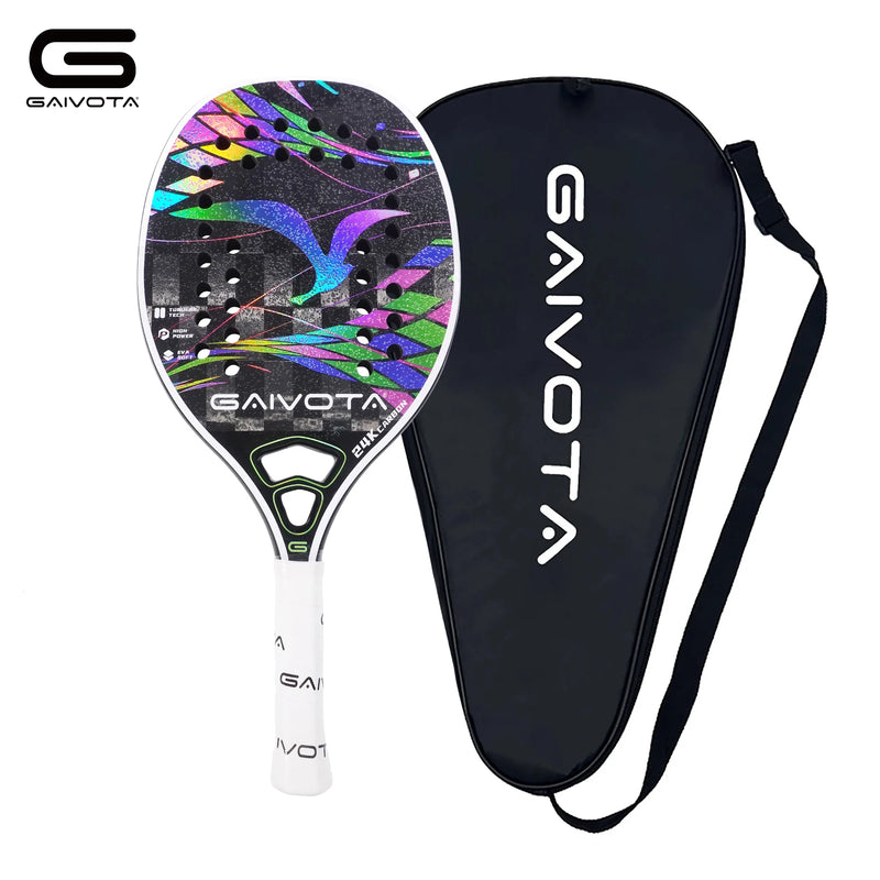 GAIVOTA 2025 5.5 carbon fiber 24K rough particle surface professional training beach tennis racket with ball bag