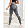 Women Sexy Peach Shaped Yoga Pants High Waisted Grey Breathable Quick Drying Leggings Elegant Hip Lifting Jogging Fitness Pants