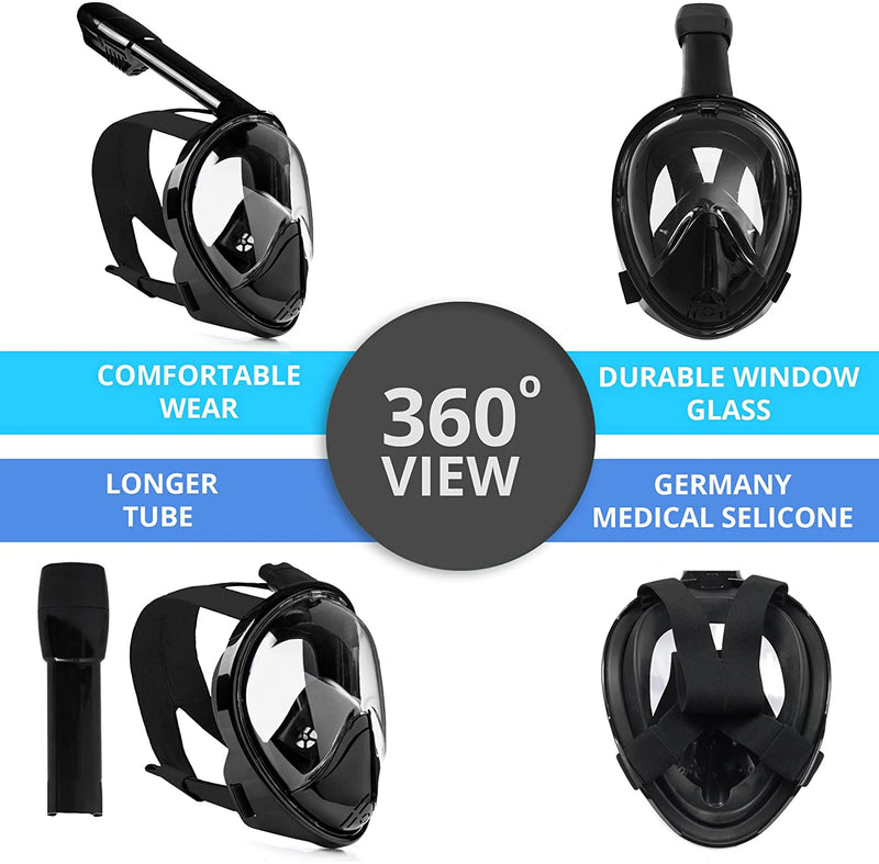 Professional Diving Mask for Children and Adults Anti-fog Snorkel Glasses with Action Camera Support