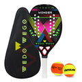 Beach Tennis Racket Kevlar/12K/Carbon with Shiny 3D Surface Non-slip Grip Handle for Beach Sports and Practie with Cover Bag