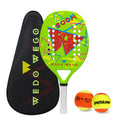 Beach Tennis Racket Kevlar/12K/Carbon with Shiny 3D Surface Non-slip Grip Handle for Beach Sports and Practie with Cover Bag