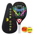Beach Tennis Racket Kevlar/12K/Carbon with Shiny 3D Surface Non-slip Grip Handle for Beach Sports and Practie with Cover Bag