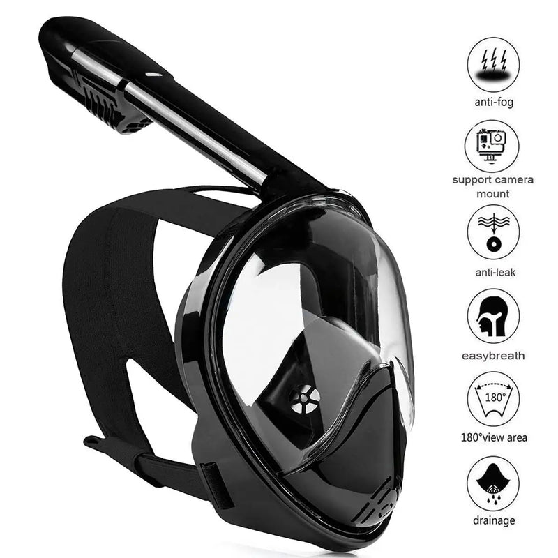 Professional Diving Mask for Children and Adults Anti-fog Snorkel Glasses with Action Camera Support