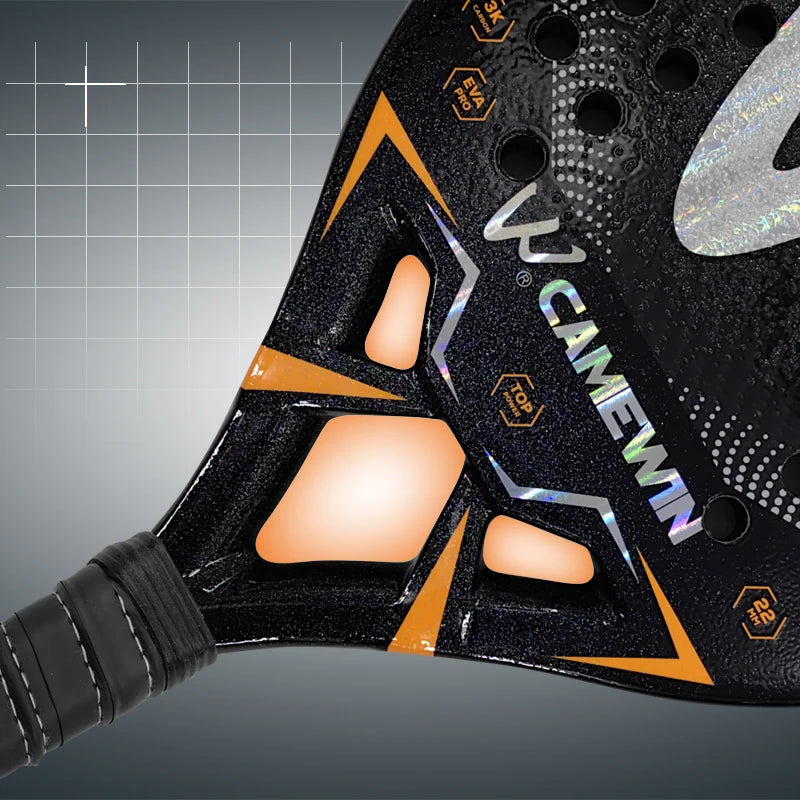 The new 3k carbon Beach tennis racket Full carbon fiber rough surface With protective bag outer grip wrist care gift CAMEWIN