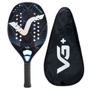 Beach Tennis Racket Kevlar/12K/Carbon with Shiny 3D Surface Non-slip Grip Handle for Beach Sports and Practie with Cover Bag