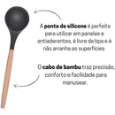 Kit Utensílios de Cozinha Silicone e Cabo de Madeira - 12 Peças